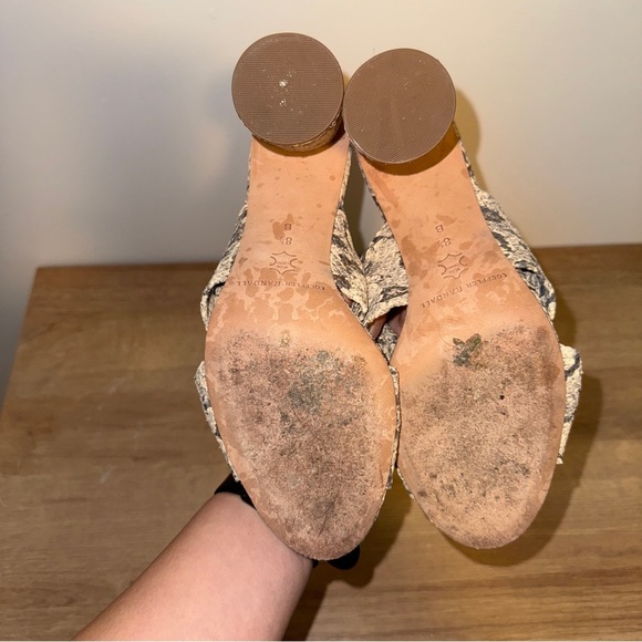 Loeffler Randall Snakeskin Mules Size 8.5 Gold - Picture 7 of 8